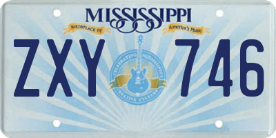 MS license plate ZXY746