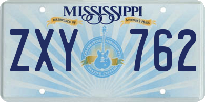 MS license plate ZXY762