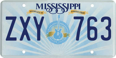 MS license plate ZXY763