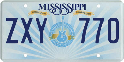 MS license plate ZXY770