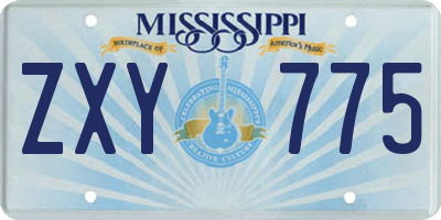 MS license plate ZXY775