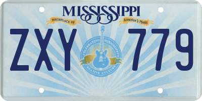 MS license plate ZXY779