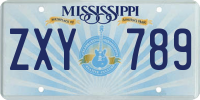 MS license plate ZXY789