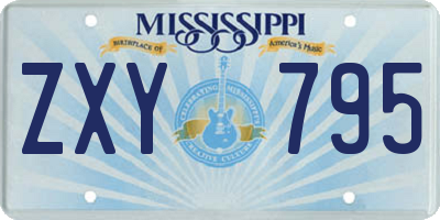 MS license plate ZXY795