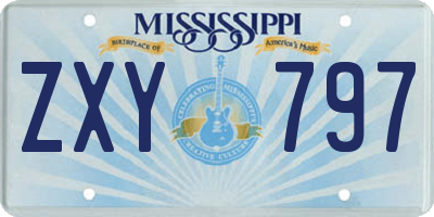 MS license plate ZXY797