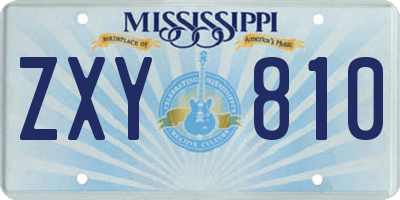 MS license plate ZXY810