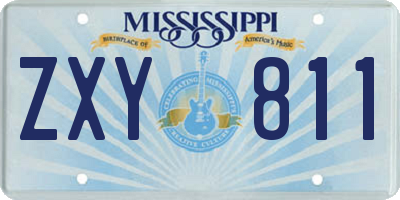 MS license plate ZXY811