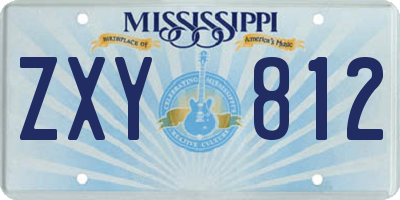 MS license plate ZXY812
