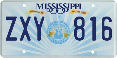 MS license plate ZXY816