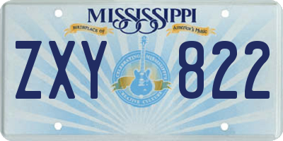 MS license plate ZXY822