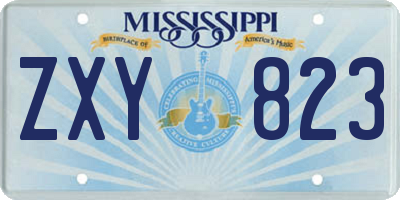 MS license plate ZXY823