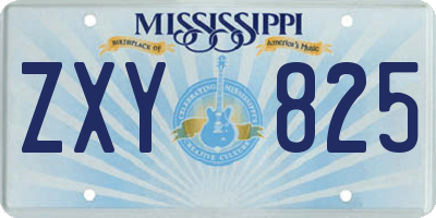 MS license plate ZXY825