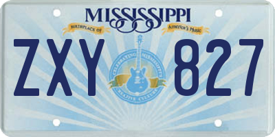 MS license plate ZXY827