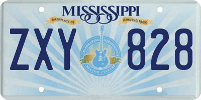 MS license plate ZXY828