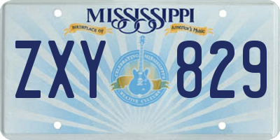 MS license plate ZXY829