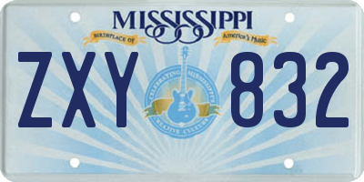 MS license plate ZXY832