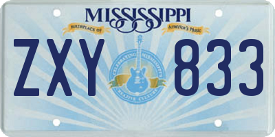 MS license plate ZXY833