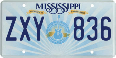 MS license plate ZXY836