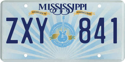 MS license plate ZXY841