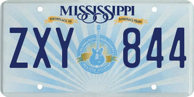 MS license plate ZXY844