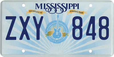 MS license plate ZXY848