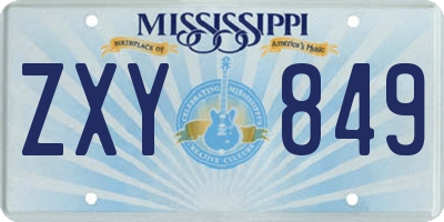 MS license plate ZXY849