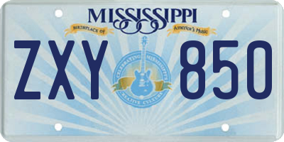 MS license plate ZXY850
