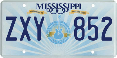 MS license plate ZXY852