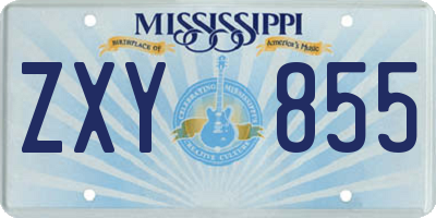 MS license plate ZXY855