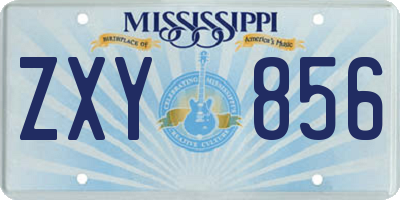 MS license plate ZXY856