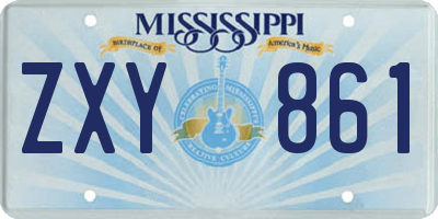 MS license plate ZXY861