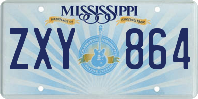 MS license plate ZXY864