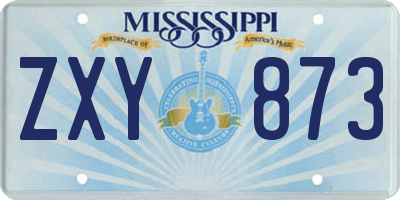 MS license plate ZXY873