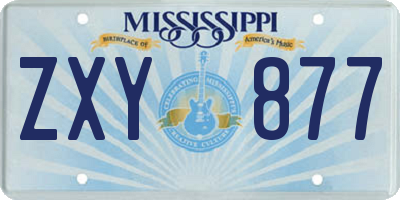 MS license plate ZXY877