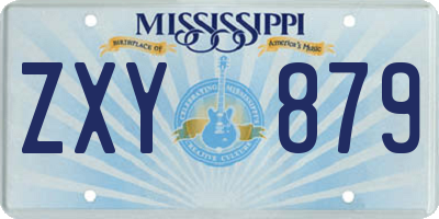 MS license plate ZXY879