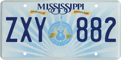MS license plate ZXY882
