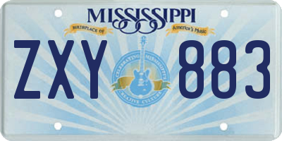MS license plate ZXY883