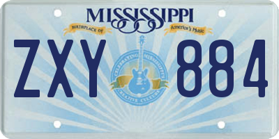 MS license plate ZXY884
