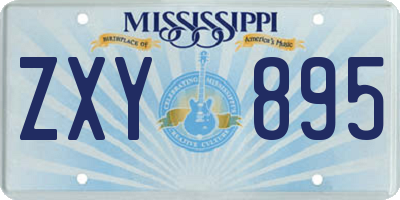 MS license plate ZXY895