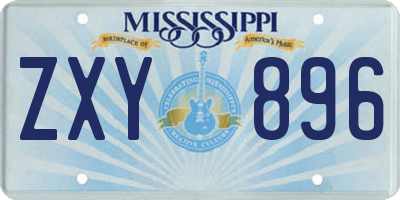 MS license plate ZXY896