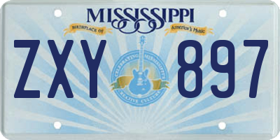 MS license plate ZXY897