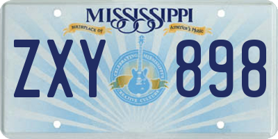 MS license plate ZXY898