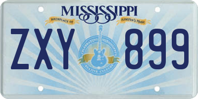 MS license plate ZXY899