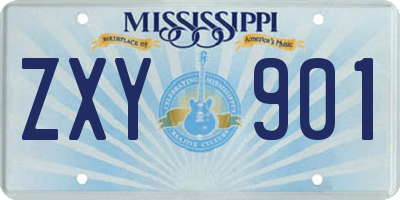 MS license plate ZXY901