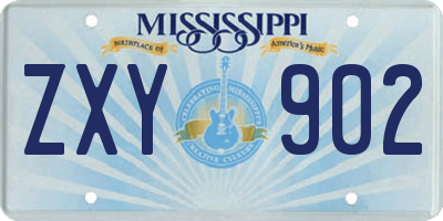 MS license plate ZXY902