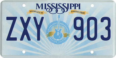 MS license plate ZXY903