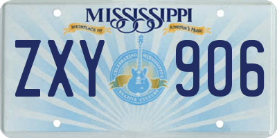 MS license plate ZXY906