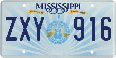 MS license plate ZXY916