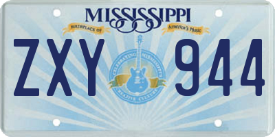 MS license plate ZXY944
