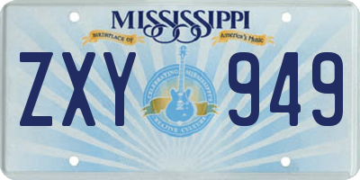 MS license plate ZXY949